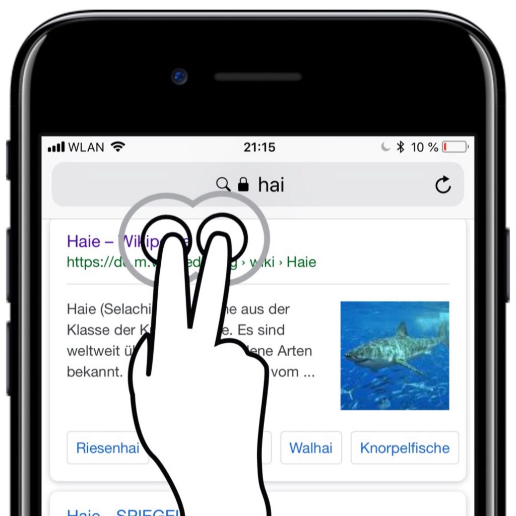 iOS Tipps 006 Ein ZweiFingerTap Links in neuem