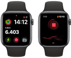 Die „Just Press Record“ Apple Watch Companion-App. 