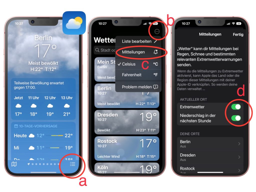 Die Wetter App von Apple mit mehr Details und Mitteilungen 