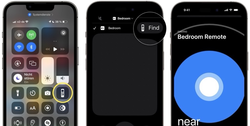 Die (Siri-Remote) Fernbedienung mit dem iPhone suchen