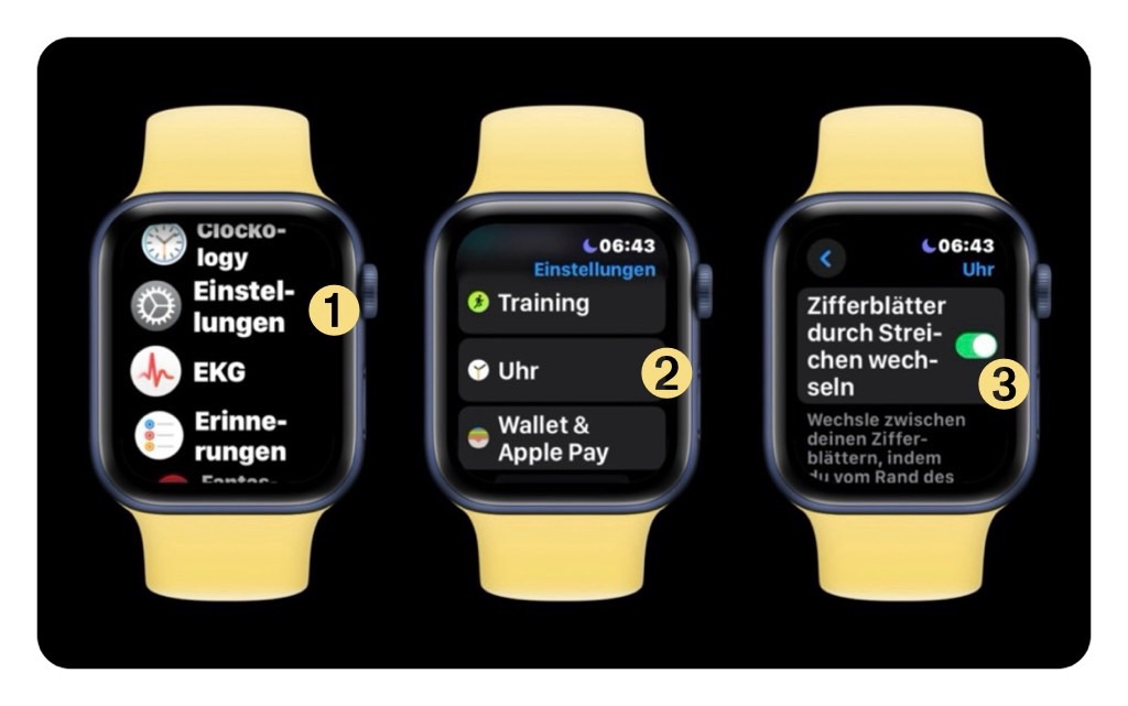 Anleitung: Apple Watch mit schnellem Zifferblattwechsel unter watchOS 10.2