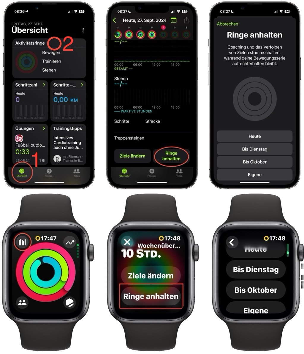 Fitness: Streak auf Apple Watch und iPhone ohne Verlust pausieren