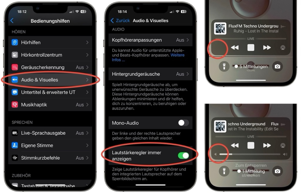 iOS 18.2 - Lautstärkeregler