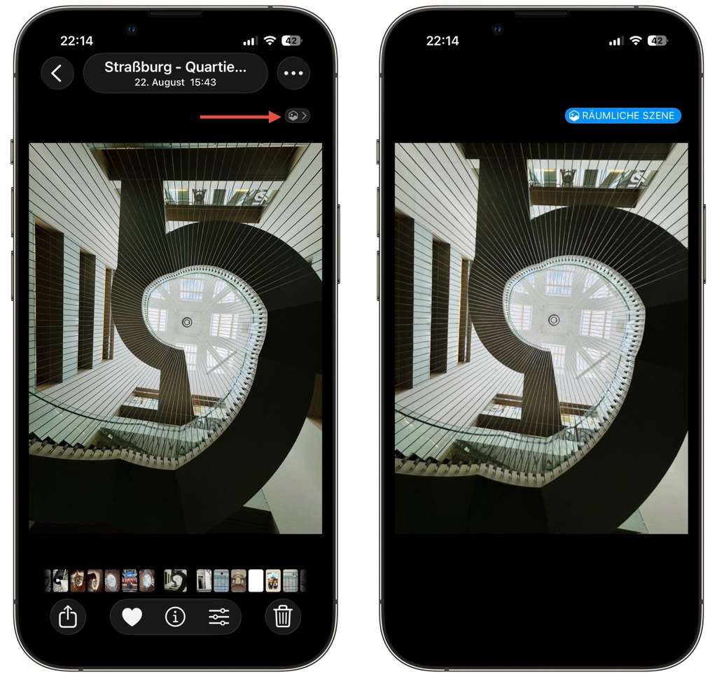 Screenshot: Die Fotos-App erhält einen neuen Parallax-Effekt namens "Spatial Scenes"