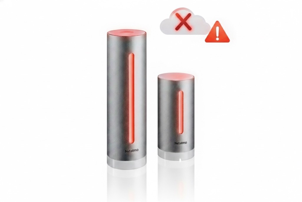 Bild: Netatmo Wetterstation mit Server- / Cloud-Störungen.