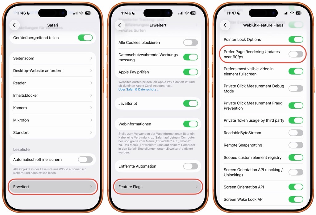 Screen instructions: Hier findet ihr die besagte Einstellung zur 120Hz Aktivierung.